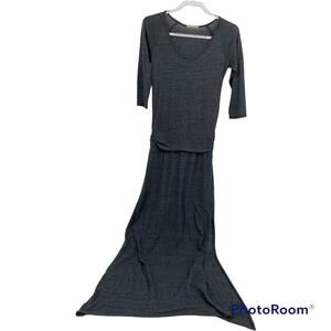 chinese dress ladies Ivy Colorblock Black and Ivory White Organic Cotton Knit Long Sleeve Midi Dress by Another Girl Xs